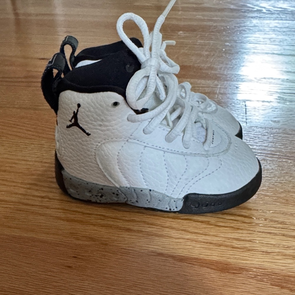Jordan Kids White and Black Sneakers